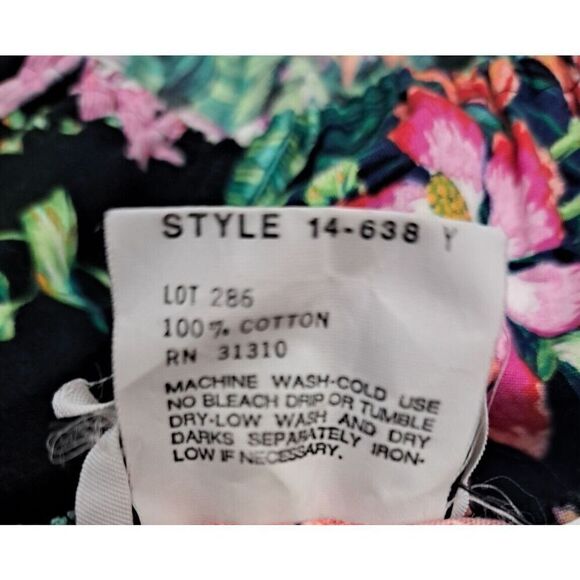 Amy Byer Top Size Large Black Floral Cropped Vintage Y2K‎ - Picture 6 of 7